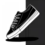 simple black canvas skate sneakers with white toe caps image